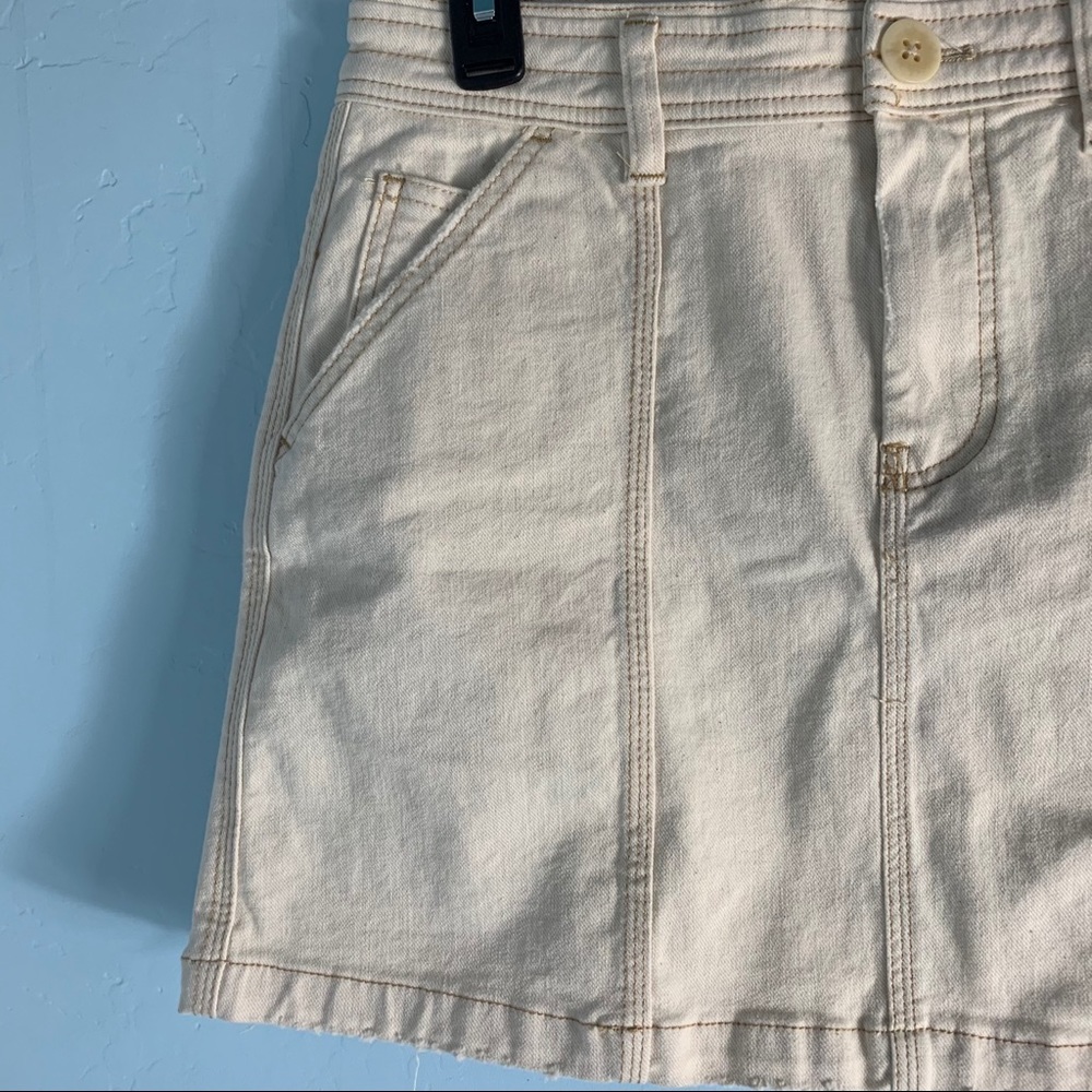 Free People Cream Topstitch Mini Skirt - Picture 5 of 11